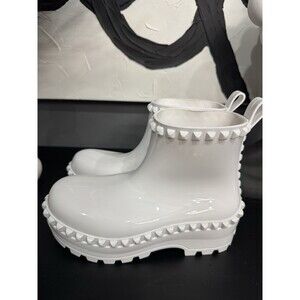 Carmen Sol Graziano Jelly Rain Boots Women's 36 US 6 White Studded BNWOT Vegan